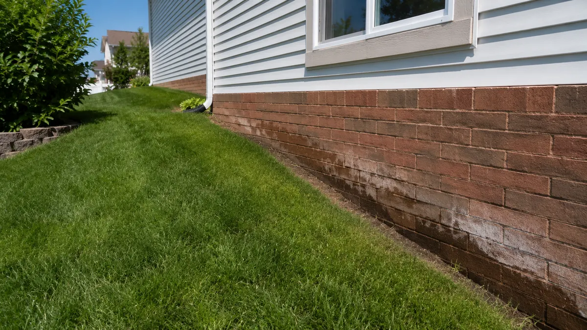 Negative grading toward home foundation