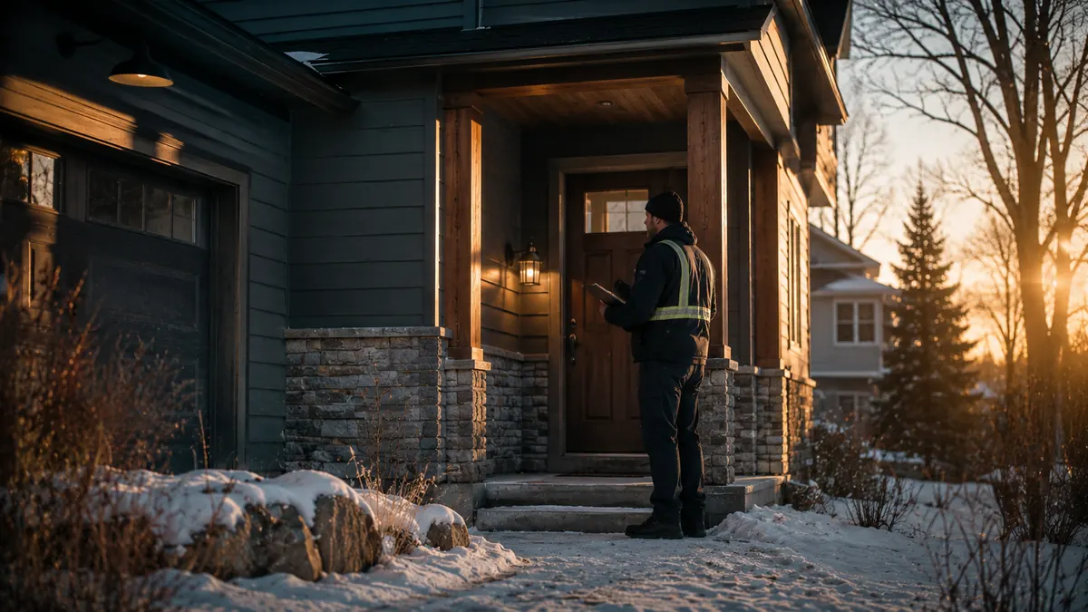 Inspector arriving at a Minnesota home