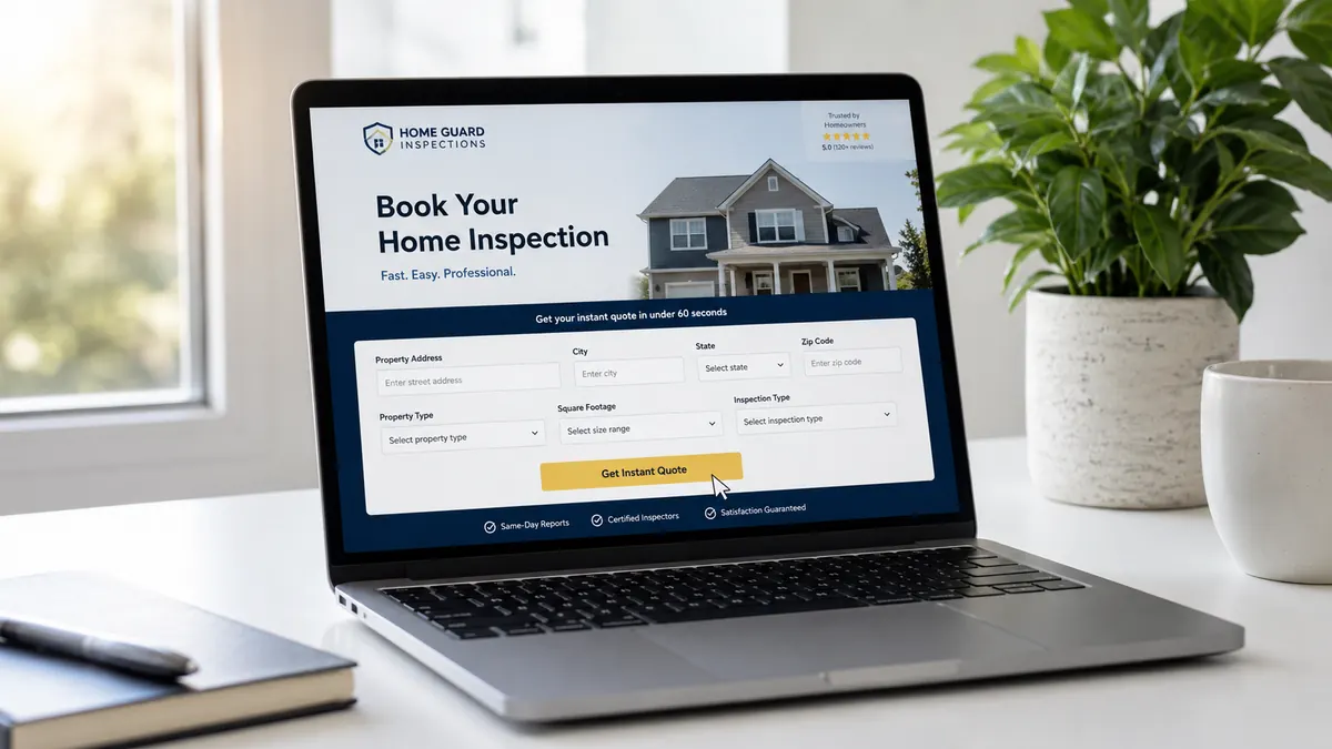 Online booking form for a SewerScopeMN Minnesota home inspection